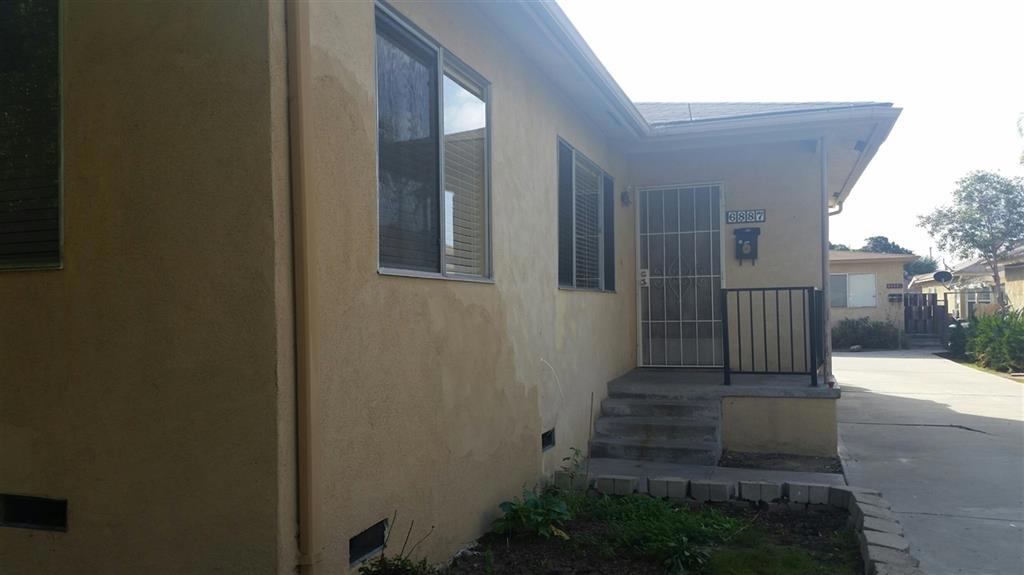 Front house for rent (3 units total), assigned parking. Centrally located off 70th Street and El Cajon Blvd. Near SDSU, metro systems and shopping areas. Newer kitchen and laminate flooring. Neighborhoods: San Diego View: City Sewer: Sewer Available,Sewer Connected