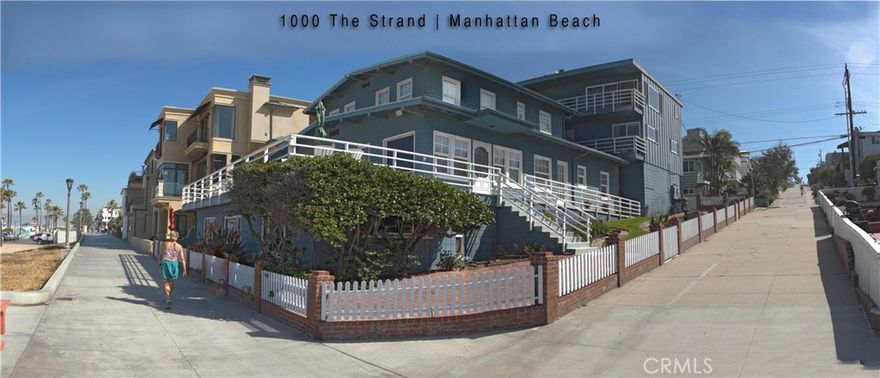 ONCE IN A LIFETIME OPPORTUNITY TO ACQUIRE A LEGACY ASSET.   &#13;
A "ONE OF A KIND" SOUTH FACING 1-1/2 CORNER LOT PROPERTY, ENSCONCED ON THE PRESTIGIOUS SOUTH MANHATTAN STRAND, WHICH HAS BEEN FAMILY OWNED FOR OVER 60 YEARS.   &#13;
THIS ICONIC LOCATION OFFERS A FRONT ROW SEAT TO BREATHTAKING, PANORAMIC VIEWS OF A DRAMATICALLY CHANGING SHOW FROM CATALINA ISLAND TO MALIBU, WITH EXCEPTIONAL, CLOSE-UP VIEWS OF THE LANDMARK MANHATTAN BEACH PIER, SURFING AND VOLLEYBALL.  &#13;
THIS PROPERTY IS LITERALLY SITUATED WITHIN STEPS OF DOWNTOWN'S CHARMING SHOPS, RESTAURANTS AND THE QUINTESSENTIAL MANHATTAN BEACH EXPERIENCE.   &#13;
PRESENTLY IMPROVED WITH A HISTORIC 1922 (4-BEDROOM) RESIDENCE AND THREE (2-BEDROOM) APARTMENTS, THIS IS AN INCREDIBLE SITE FOR A WORLD CLASS RESIDENCE OR A MULTI-FAMILY RETREAT.&#13;
&#13;
PLEASE CALL LISTING AGENT FOR AN APPOINTMENT TO SHOW THE RESIDENCE OR FOR ADDITIONAL PROPERTY INFORMATION.