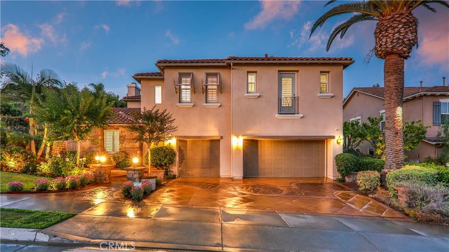 STOP THE PRESS! This stunning 5 Bed 5 Bath Christopher Built Corner Lot located in the popular Brea Olinda community. Recent Upgrades include New Paint throughout & Master Bath with New Shower, Tub, Sinks & Tiles. Outdoor features include a Spectacular Resort Style Backyard with Pebble Tec Salt Water Pool & Spa + Relaxing Waterfall, Fun Waterslide, Sitting Area Fire Pit, Gazebo and a Convenient Outside Shower.  The Entertainment Pavillion features Granite Bar, Eating Area Huge Viking BBQ plus Warming Drawer.  Backyard has so many Specialty Trees (Lemonx2, Mango, Fig, Matsuma Tangerine, Longan) & Herbs (Lemongrass & Mint) which smells amazing! Front Yard features New Palm Tree, Yard Lights and Planted Flowers.  Gourmet Kitchen with Stainless Steel Appliances, Built-In Subzero Refridgerator, Generous Cabinet Space and Large Island with Ample Seating.  Family Room is adjacent to the Kitchen with a Fireplace and Media/Sound Center.  A Main Floor Bedroom with Adjacent Private Full Bath is Great for Guests.  Situated off the formal entry is a Large Office plus 3/4 Bath.  All Closets have Custom Organizers.  All Bathrooms have New Vanity Sinks.  Plantation Shutters throughout the home along with Travertine & Wood Floors. Master Suite enjoys Spacious Deck & Retreat with Built-In Desk. The Solar Panels (Paid Off), Water Softener, Drinking Water Filter and 8 Security Camera (Just Change Ownership) are included.  The seller gave this home a lot of TLC! MUST COME AND SEE!!!!!