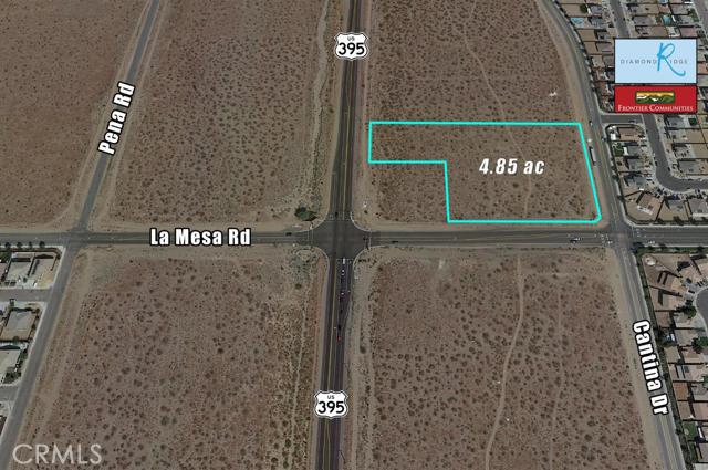 4.85 ac of commercial land with frontage on Hwy 395, La Mesa Rd and Cantina Dr. La Mesa Rd has been completed from Cantina to Hwy 395 as well as a brand new signalized intersection. Take advantage of a strategic commercial location off of a brand new intersection that will be heavily used for access in and out of the housing communities to the East and West on top of normal Hwy traffic.