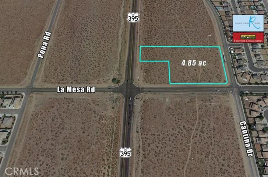 4.85 ac of commercial land with frontage on Hwy 395, La Mesa Rd and Cantina Dr. La Mesa Rd has been completed from Cantina to Hwy 395 as well as a brand new signalized intersection. Take advantage of a strategic commercial location off of a brand new intersection that will be heavily used for access in and out of the housing communities to the East and West on top of normal Hwy traffic.