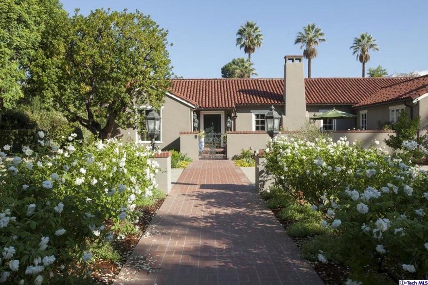 El Naranjal, fabulous Hacienda estate built around an inner courtyard.Three distinguished architects contributed to the design- Reginald Johnson,Thorton Ladd and Theodore Pletsch. Located in the prestigious Huntington Library district on almost 1 acre of Mediterranean landscaped grounds. Main house has been completely restored/upgraded with seismic retrofitting, plumbing, electrical,HVAC, roof, windows, doors, insulation using premium materials & hardware.Features a formal foyer, formal dining room, den, paneled library, living room, gourmet eat-in kitchen with butler's pantry, Mst BR has 2 walk-in closets, Mst BA w/tub and steam shower ,3 bedrooms, 5 baths, wine cellar and covered veranda. 2 Gst Houses- 2BR/2BA,living room & kitchen;the other guest house is 1 BR/1BA, living room.Glass music pavilion with fireplace,patios,courtyards,lily pond, pool& spa make this a entertainer's delight. El Naranjal truly is a superb property that exudes serenity, history and style.