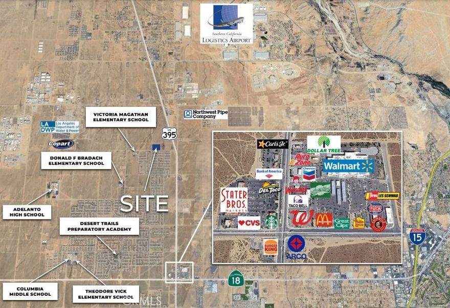 Now offering ±14.51 gross acres with an approved tentative tract map for 83 single-family lots in Adelanto, CA. Located at the northeast corner of Jonathan St. and Holly Rd., approximately ¼ mile from US-395, this property offers an exceptional acquisition opportunity for builders or investors. The relatively flat topography, readily available utilities, and average lot size of ±5,231 sf make it a prime development location. Its strategic position ensures easy access to numerous employment opportunities, six schools, and a wide range of commercial amenities, all within a 10-minute drive. The High Desert region of Southern California is experiencing steady population growth and significant job creation, fueled by a competitive housing market and several major upcoming projects. Prospective buyers are encouraged to verify the information contained herein.