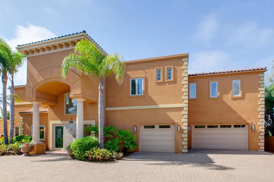 Imagine waking up to stunning ocean views every morning. That is the life you will lead in this custom-built dream home nestled in the prestigious Fire Mountain neighborhood. This stunning residence boasts breathtaking unobstructed ocean views from multiple rooms and offers a luxurious and comfortable lifestyle.  Upon arrival, the grand entry presents a choice of either stairs or an elevator to main living areas. Entering the open-concept kitchen and living room with its spectacular ocean views will take your breath away. An artistically crafted fireplace radiates tranquil ambiance, rendering the space perfect for entertaining guests. The gourmet kitchen features an expansive kitchen island for casual meals, complimented by a formal dining space, and is adjacent to an oversized pantry for optimal utility. A spacious balcony connects the living room, kitchen, primary bedroom, and bonus room/office, allowing you to enjoy ocean views, fresh ocean breezes and cinematic evening sunsets from each room. The primary bedroom is a true haven, offering a huge amount of space, a cozy fireplace, panoramic ocean views and a dedicated sitting area to relax and unwind while enjoying the stunning coastal scenery. Then step into a massive walk in closet featuring a state-of-the-art built-in closet systems complete with stunning translucent sliding-doors. This large closet room will showcase your fashion selections while ensuring complete ease of access. The meticulously designed office with its splendid views and the adjacent library, complete with bathroom, make working from home a delight.  The entry level of the home offers an independent suite featuring a bedroom, a bathroom, full kitchen and a spacious living room with a fireplace. Sliding glass doors open onto a deck and the back yard. The suite offers a choice of its own private entrance. An additional bedroom, with attached bathroom, a fully equipped gym and game room with patio access, complete this level. The exteriors are just as striking with a basketball court, a secured gated entry providing privacy and security, ample parking for guests, a large patio with built-in BBQ kitchen and fire pit, a spacious three- car garage, all promising diverse recreational and entertainment avenues. Situated in the heart of Fire Mountain, this home's location  is unparalleled, providing walking distance to schools and proximate to Oceanside Pier, coffee shops, eateries, beaches, Carlsbad Village, Oceanside Harbor, and major freeways connecting to San Diego, Los Angeles, Orange County, and Riverside. Experience coastal living at its finest. Don't miss the opportunity to call this stunning Fire Mountain home your own.