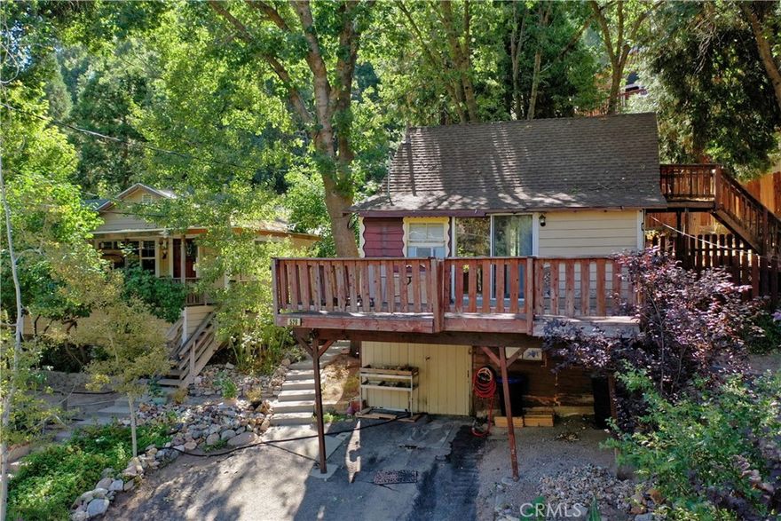 ATTENTION CASH BUYERS AND INVESTORS, THIS HOME NEEDS TLC AND DOES NOT QUALIFY FOR FHA, VA, OR CONVENTIONAL LOANS DUE TO CONDITION. SHOWING TIMES ARE WEDNESDAY'S ONLY BETWEEN 1:00 P.M. TO 3:30 P.M.  Located just minutes below the Intersection of Arosa Drive and Dart Canyon find this 3-Story 795 sqft Tenant Occupied Cottage that is in need of some major TLC, All existing Exterior Decking needs replacing, Single Pane Windows need repair or replacing, Bathroom Tub is cracked and needs replacing, Exterior of Residence needs scrape, prime, and Fresh Paint, Asphalt Driveway needs replacing. Bonus of 2-Car Off-Street Parking in Driveway.  Main Level consists of Garage/Workshop Area inclusive of Washer and Dryer and Storage Area.  Mid-Level Features:  Informal Entry into sun drenched Living Room that Opens to Kitchen and Dining Area and Full Bath. Upper Level Features the Master Bedroom. Lake Gregory Shopping District and Goodwin’s Grocery Market is moments away!