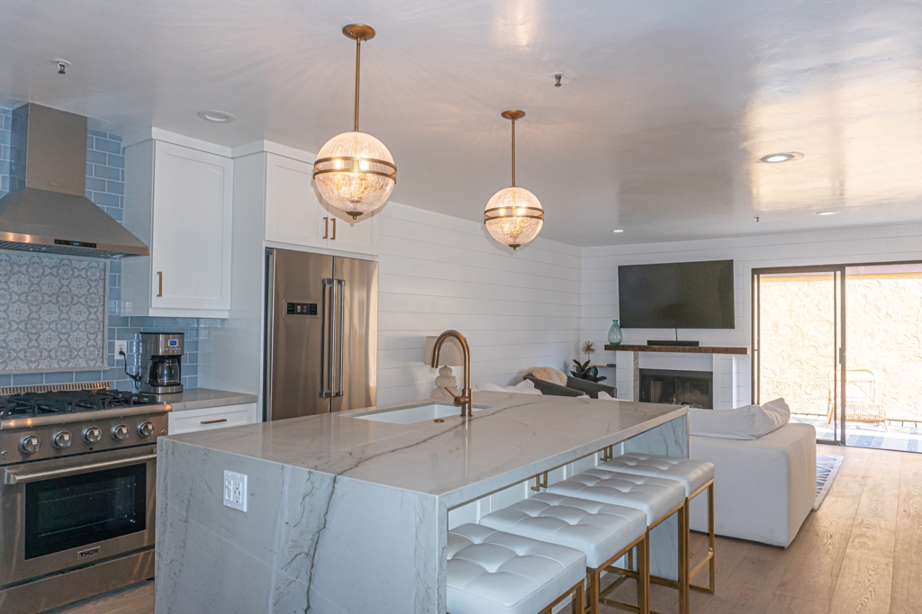 FURNISHED Rental 30 day minimum 4/1/21. 1-6 Months $4500/month 7-12 Months-$4000/month. Amazing remodeled chic condo WEST of HWY 101 and just south of La Costa Blvd. 2 bedrooms, 1.5 bathrooms, open floor plan, with bedrooms on second floor. Private interior unit at the back of complex. Short walk to Grandview beach with your surf board. Great cafes, donut shop, bistro and pubs within walking distance! Features include an attached garage, laundry, large patio, completely upgraded with beautiful finishes! AVAILABLE APRIL 1, 2021 Neighborhoods: Pacifica Complex Features: , Sewer: Sewer Connected