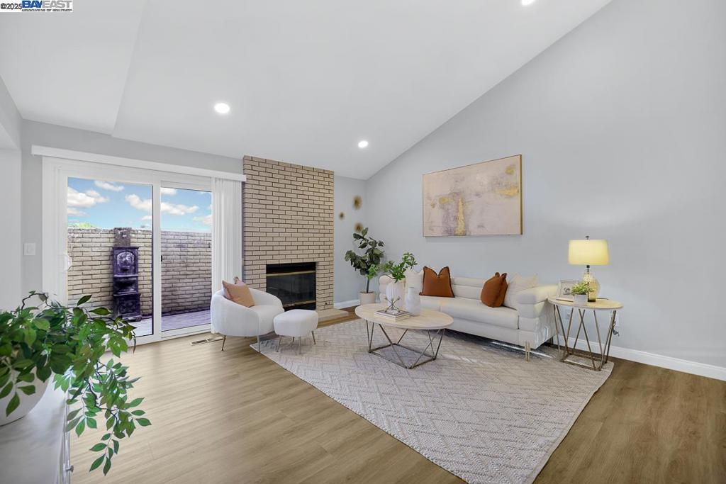 A rare gem of a townhouse located in a private gated community next to the 680 freeway, shopping, schools and more. Recently remodeled. SPC floor throughout the unit. Updated kitchen with quartz counters, stainless steel appliances. Bright living room featuring vaulted ceiling & fireplace. Spacious master bedroom with vaulted ceiling and the full bathroom has both stall shower and stand alone tub. The sliding glass door from the living room leads to the private low maintenance yard for relaxing & entertaining. Gated community has pool, hot tub and offers great security for your family. Walking distance to TOP rated elementary & high School. Close to 680, hospitals, parks, trails, shops, restaurants. A MUST SEE!