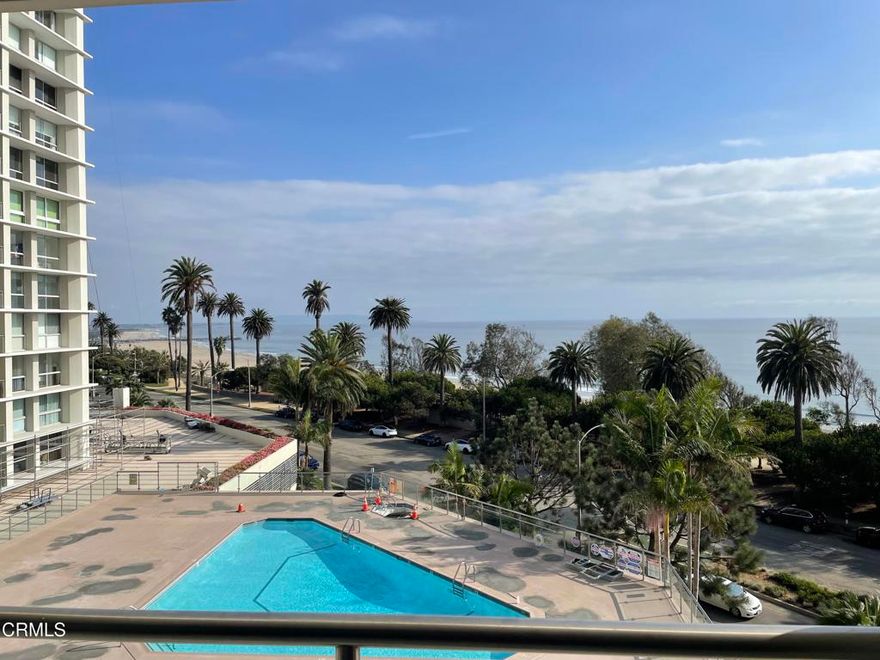 Stunning, Modern Beach facing Studio. The Studio had recently been remodeled and is turn-key condition. The Balcony is a full length unit area to enjoy, morning tea and evening sunset dining. Tall ceilings give the feeling of large open space. The full kitchen with all modern appliances and a spacious kitchen breakfast bar. The Laundry room is very close to the unit on the 6th Floor. Re-Piping was done in the unit and neighboring units last year. The Building is a 'co-op' community ownership, has 24-hr security & concierge. There is a Valet, Front Desk Concierge, Fitness, Pool. The community is between Palisades Park and Beach. From this Studio has incredible views and sunset that are breathtaking.
