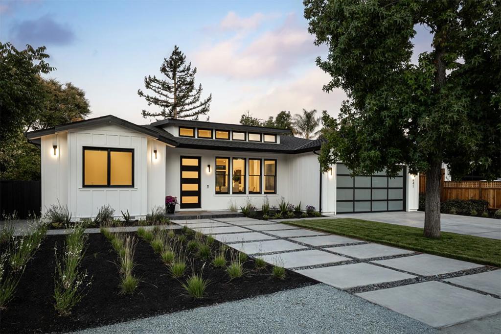 Cul-de-Sac Luxury in the Heart of Los Altos. Contemporary custom single-level home built in 2019 with 12-foot ceilings, skylights, and oversized windows that fill the interiors with abundant natural light. The seamless open floor plan blends formal and casual spaces designed for versatility and ease. Spacious living, dining and family rooms flow towards a chefs kitchen, with oversized island, quartzite counters, espresso cabinetry, and Thermador appliances. Five bedrooms are ideally arranged on one level, including a privately positioned junior suite for guests, au pair, or extended family. The luxurious primary suite offers a large walk-in closet, spa-like bath, and direct access to the rear yard. Professionally landscaped grounds provide entertaining patios, expansive lawn, and room for a pool, cabana, or ADU. Peaceful cul-de-sac location near Rancho Shopping Center, just 1.5 miles to downtown Los Altos, with access to acclaimed Los Altos schools.