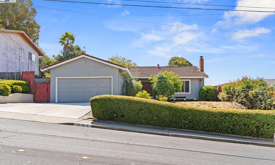 LARGE, LOVINGLY-MAINTAINED and AFFORDABLE! This Spacious 2,234 Sq.Ft. 3-Bedroom, 3-Bath, Home on an 8,280 Sq. Ft. Lot has lots of room, is in great condition, and is filled with natural light. The Upgraded KITCHEN, With Solid GRANITE COUNTERS, both Maple and Glass-Fronted Cabinets, is Illuminated by a Large Overhead Skylight and Recessed Lights, is Open to a comfortable Dining Room on one side, and to a Formal Dining Room on the Other Side. The FORMAL LIVING ROOM Features a TRAVERTINE MARBLE FIREPLACE and Large Windows Overlooking the Front Yard and Distant Hills With Eucalyptus Trees. A Large, Airy Informal Family Room In The Rear Is Used As A Home Office and Guest Bedroom. It Has A High Open-Beam Ceiling, Recessed Lights And Large Windows, With FRENCH DOORS Opening To A Paved Back Yard With A Picnic Area And Built-In Brick Barbeque. The LAUNDRY is in the converted garage. MAJOR UPGRADES Include Solar System, 125 Amp Electrical Panel, 50-Year Decra Steel Tile Roof, Forced Air Furnace. Easy Access To Hwy 80, Schools, and Shopping.