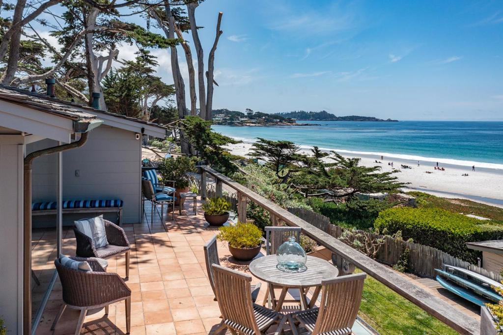 Sited on one of the rare beachside parcels of Carmel's iconic Scenic Drive, "Fiddler's Green" overlooks sweeping views of Carmel Beach, Point Lobos, and the grand Pacific beyond. With 4 bedrooms, 3 bathrooms, and ~1,500 SqFt of living space, the home provides the perfect beach getaway for friends and family to enjoy. Highlights include a spacious and private backyard with beach access and an outdoor shower area with adjacent sauna, a stunning deck overlooking the white sand beach, lush gardens with fountains and flagstone pathways, and beautiful custom detailing throughout the interior, including two gorgeous fireplaces to cozy up next to on chilly nights. Fiddler's Green is an extraordinary opportunity for comfortable, beachside living in Carmel-by-the-Sea.