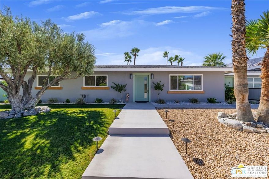 Remodeled Mid-Century Alexender home located in the Racquet Club East area of Palm Springs. This beautifully remodeled home has an incredible floor plan which boasts over 2,000 square feet and situated on a large 0.25-acre lot. The open floor plan features 3 spacious bedrooms, 2 bathrooms as well as a study. The kitchen offers top of the line Samsung Bespoke Appliances to help you make your dream kitchen a reality, as well as a mini bar area to help you entertain your guests in your gorgeous home. The backyard features an inviting pool, covered patio, Barbecue area, outside shower, and gorgeous mountain views.  The home is also for sale and the seller may entertain a lease with an option to buy. The home is only minutes from downtown Palm Springs with all the great Shops, Restaurants, Maryln Monroe statue, Museum, Hiking Trails, and the famous Aerial Tramway. This iconic Alexnader Ranch style home won't disappoint you and is a must see.