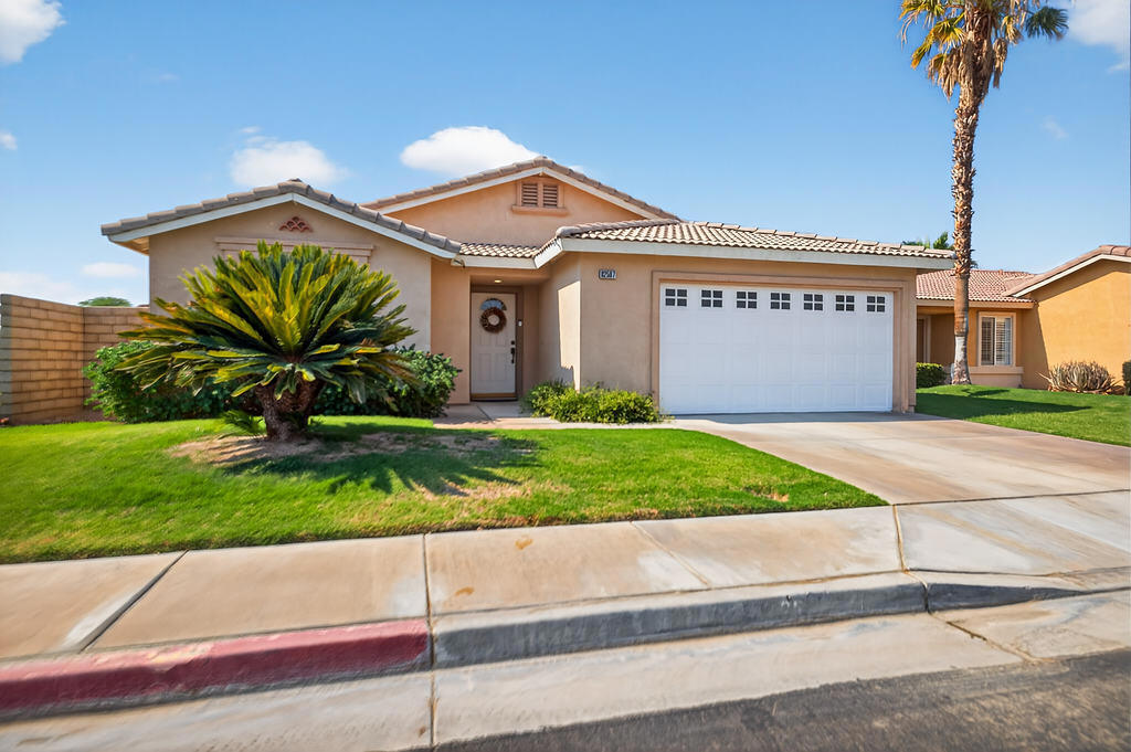 Available for annual lease. 2-bedroom, 2-bathroom. Spacious walled back yard with grass. Wow you get a pool without the hassle of wondering when the pool man will be in your yard - because there is an Association pool adjacent this home. Mailbox is right out in front. Full size washer & dryer in the attached 2-car garage. Owner includes HOA fees. Tenants pay screening fee, electricity, gas, water, Internet. This home is located in the lower IID utility district. This property is currently furnished but owner will consider unfurnished with acceptable terms. Indian Palms is a gated resort community. Contact agent to schedule your personal viewing.