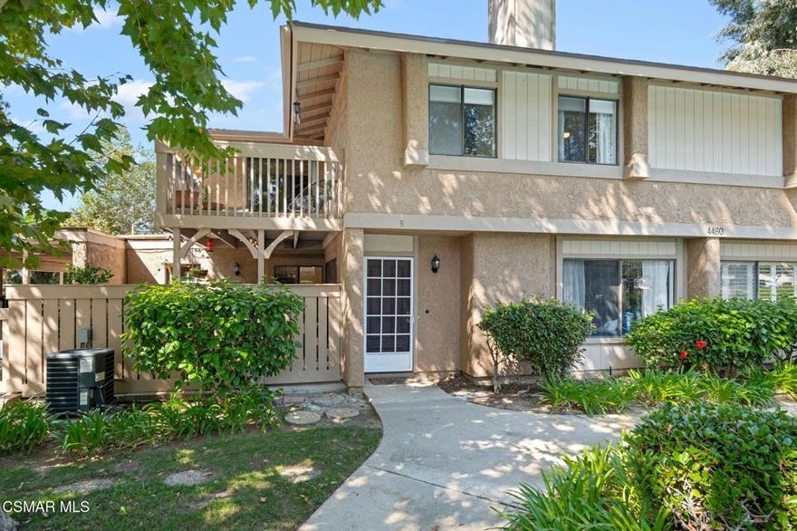 Welcome to this beautifully remodeled townhome in the sought-after Park Lane community of Simi Valley. Perfectly located near neighborhood parks, boutique shops, dining, and entertainment, this residence combines modern upgrades with everyday convenience.The bright and open floorplan features three bedrooms and one and a half bathrooms across two levels. The spacious living room, enhanced with newer wood laminate flooring and a cozy fireplace, flows seamlessly into the upgraded chef's kitchen - complete with stainless steel appliances, quartz countertops, decorative tile backsplash, and a generous breakfast bar. The powder room is located right off the dining room conveniently for all guests.Upstairs, the primary suite offers a private balcony with scenic views and an elegantly updated bath. Two additional bedrooms provide comfort and flexibility, each complemented by plush carpeting. The upstairs full bathroom has been fully remodeled with stylish designer finishes.Additional highlights include fresh interior paint, smooth ceilings, updated lighting and hardware, central A/C, and a dedicated laundry room. A large private covered patio provides the perfect setting for relaxing or entertaining outdoors.Residents of Park Lane enjoy access to community amenities including a sparkling pool, grassy pathways, and play areas. With its prime location and turnkey upgrades, this home presents a remarkable opportunity in Simi Valley.