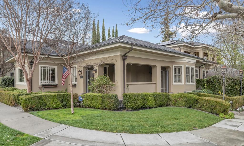 Downtown Willow Glen / One of a kind Mediterranean Estate features 3169 square foot home with ensuite on main level / Additional studio apartment with private entrance adds an additional 519 square feet / Top end finishes throughout / Separate formal dining room with french doors and wainscoting with encased mirrors / Coved ceilings frame custom chandeliers / Gourmet kitchen with Viking appliances surrounded by designer cabinets under granite counters / Primary suite is over 1000 square feet of slate and marble flooring / Private office and gas fireplace makes the upper level a supreme retreat / Exquisite finishes include engineered hardwood floors and crown moldings / Finished 1216 square foot basement has the perfect space for your custom wine cellar or humidor / Complete privacy behind custom walls with ornamental iron gates / Aviary for song birds or spoil your chickens in their custom coop / Manicured landscape of ivy and mature trees bordered by travertine and limestone hardscape / Portico extends living areas to the outdoors / Entertainers dream with gas fireplace and outdoor heaters / Built in stainless appliances include Lynx BBQ with marble island / Surround sound and bullfrog spa / Oversized two car garage with high ceilings and custom storage cabinets / Welcome Home!