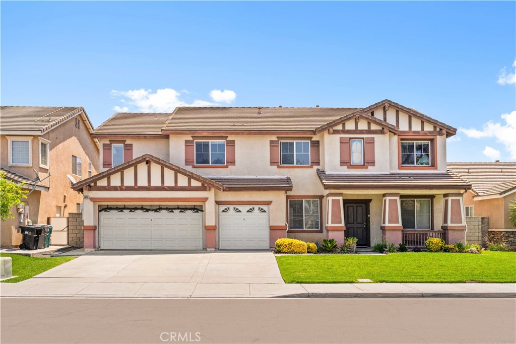Welcome to this beautifully designed home located in the heart of Eastvale! This spacious residence offers 5 bedrooms and 3 bathrooms, an open floor plan ideal for modern living and entertaining. The kitchen features a large center island with bar seating, perfect for family gatherings and casual dining. Downstairs bedroom with a full bathroom provides comfort and flexibility for guests or multigenerational living. Upstairs, you'll find a spacious loft that can be used as a home office, media room, or play area. The luxurious master suite includes a private balcony, perfect for relaxing mornings or evening retreats. Enjoy the no monthly HOA fees and benefit from the home's prime location with easy access to I-15, 60, and 10 freeways. Close to Target, Costco, local grocery stores, restaurants, and entertainment, this home offers convenience and comfort in one of Eastvale's most desirable neighborhoods. **Don't miss the opportunity to make this incredible home yours!