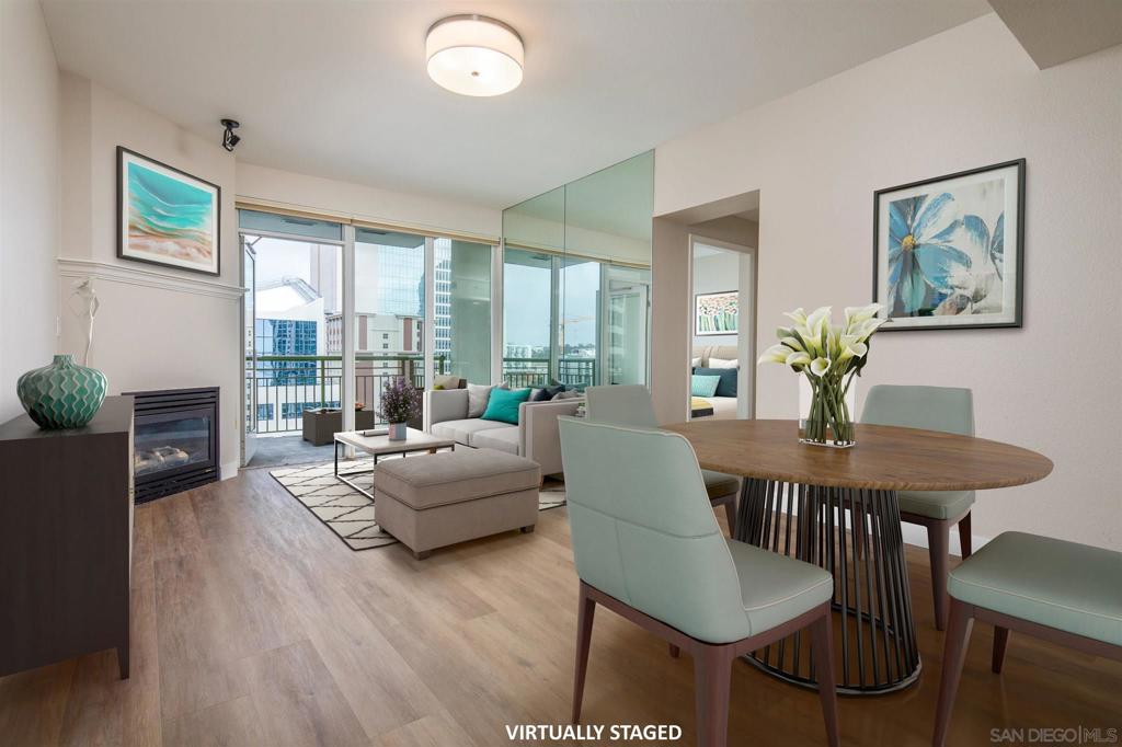 Welcome to your urban oasis, located in one of Downtown San Diego's most sought-after buildings, Treo! This 1 bed /1 bath condo has just been beautifully upgraded and is ready for you to enjoy! It features warm wood-look floors, crisp quartz countertops, modern sinks, faucets and lighting, fresh paint & new SS gas range, dishwasher & microwave. Take in views of the cityscape from the private balcony. The train depot and airport are nearby to make travel a breeze. Little Italy is just up the street! Treo is outfitted with a pool, spa, BBQs, fitness center & more. 1 car secure parking & additional storage are included. Complex Features: ,,,, Equipment: Dryer, Washer Sewer: Sewer Connected Topography: LL