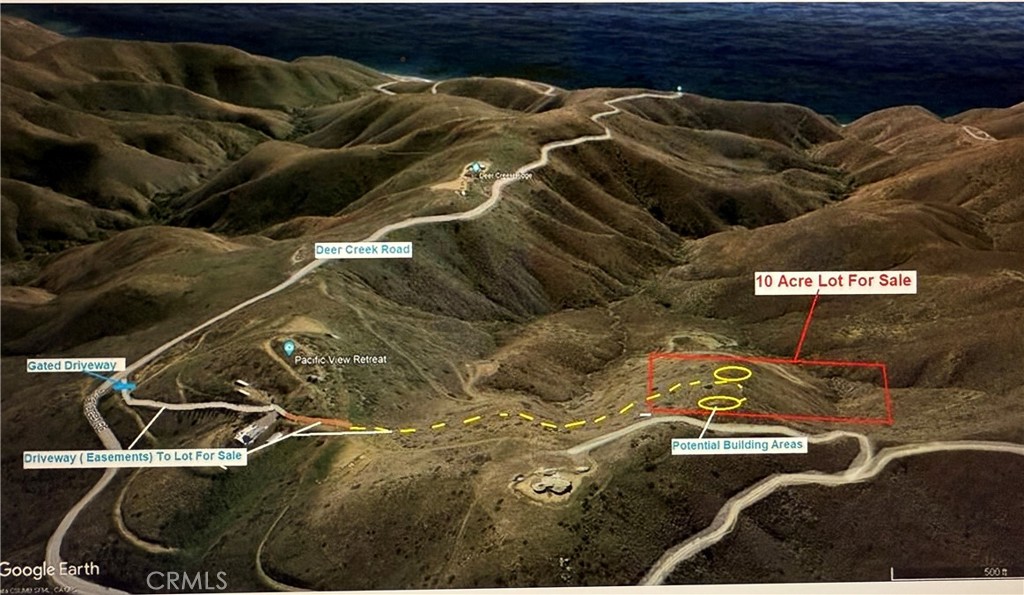 A Spectacular panoramic ocean view property just 2.5 miles from PCH with 0.5 mile of paved road ( Deer Creek Road), It's ready to build your dream house. The county will allow a 10,000 Sq foot main house with possible additional ADU. Must see!!!