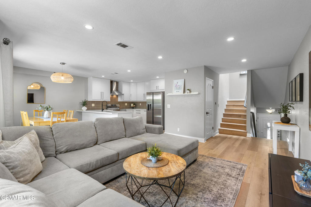 Welcome home to this beautifully updated townhome in the heart of Agoura Hills. Tucked into the desirable Chateau Park neighborhood, this spacious 3 bedroom, 2.5 bathroom + loft home offers 1,967 square feet of light and bright living space with a beautifully designed layout that feels both spacious and inviting.From the moment you walk in, you'll notice the fresh updates throughout. The open kitchen features quartz countertops, stainless steel appliances, and flows effortlessly into the dining and living areas, making it ideal for everyday living and easy entertaining.Upstairs feels warm and welcoming with two comfortable bedrooms, a full bath, and a convenient laundry room.Tucked just half a flight up from the 2nd floor, the primary suite offers its own private retreat. It's large enough to create a cozy sitting area or reading nook and even has its own fireplace. Just off the bedroom, you'll find a generous loft that's perfect for a home office or creative space. All bathrooms have been tastefully updated, and the new light luxury vinyl plank flooring throughout adds a fresh, modern feel to every room. A brand new HVAC system was installed in 2025, offering comfort and peace of mind year-round.Step outside to your private backyard oasis with Trex deck surrounded by greenery, including your very own apple tree. There's convenient direct access to the two car garage with ceiling mounted overhead storage for all the extras.The Chateau Park community offers a welcoming lifestyle with a pool and spa, tennis courts, plus newly added pickleball courts! Forest Cove Park is right around the corner, and you're just minutes from local shopping, restaurants, scenic trails, and the beach.Move in and feel right at home in the award-winning Las Virgenes School District. This one is not to be missed!!