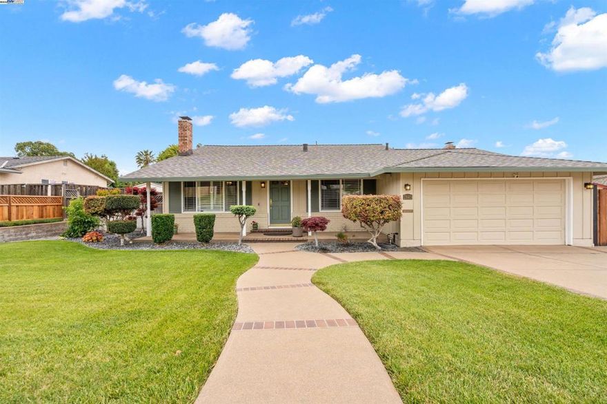 Welcome home to this NORTH  facing pristine and elegant single-story home. This former model home in the Semi-Custom home portion of Los Altos Heights has been updated throughout by the Seller.  Some of many features include OWNED SOLAR, new roof replacement in 2023, custom Plantation Shutters in Living Room, Office and Bedrooms and Six Panel Doors throughout the home. The eat in kitchen and Heart of the home, showcases Cherry Slab Cabinets to the ceiling, Granite Slab countertops and backsplash, closet pantry, stainless steel appliances, SS Miele Dishwasher and opens to the Family Room.  Slider in Family Room opens to the expansive back yard and brings in light and breathtaking views of the hills and location for POSSIBLE ADU (please check with city requirments).  Centrally located to the Ace Train station, 580 freeway, state route 84, and an 8.5 mile drive to Dublin/Pleasanton BART stations.  Livermore is home to an abundant wine country, hiking trails, Lake Del Valle, the Bankhead Theater, historic downtown with shops and restaurants and the very popular San Francisco Premium Outlets and famous Livermore Rodeo. This beautiful home is move- in ready and has everything for you to create your new memories. NO HOA.