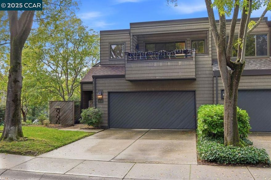 Experience the perfect blend of style and serenity in this 1,893 sq. ft. updated end-unit townhome. Nestled in the heart of the Summit Ridge community, this home features an open-concept main level with vaulted ceilings, a cozy fireplace, large windows, and several skylights that flood the space with natural light. The chef-inspired kitchen boasts a gas stove, oversized refrigerator, and a sunny breakfast bar with tranquil views of the surrounding trees. The true standout is the expansive third-level loft, a flexible space with its own private deck—ideal for a high-end home office, creative studio or convert it to a bedroom. The primary suite, with Jacuzzi tub and rain shower fixture, and a second full bedroom and bathroom are conveniently located downstairs, offering a private retreat. Decks on every level provide seamless indoor-outdoor living. Located minutes from BART, downtown Walnut Creek, and the top-rated Acalanes Union High School District, this home offers a vibrant lifestyle with an easy commute.