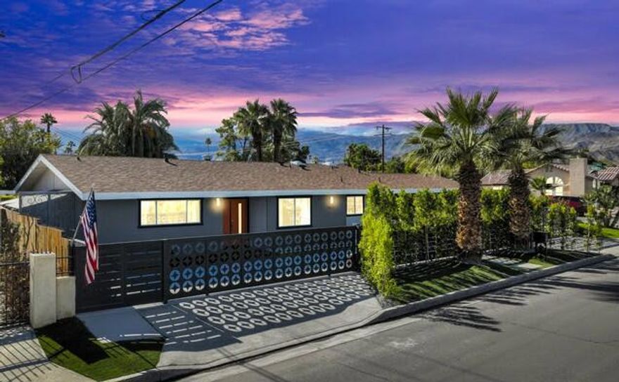 Luxury, income potential, LOCATION and finished to perfection PLUS walking-distance to all the restaurants, shopping and entertainment of prestigious El Paseo!  This spacious 2,288 sq foot pool residence reflects curated materials, elevated style, and designer-level craftsmanship. Seller has made upgrades to the property valued at over $130,000 since May 2025. Step outside to your private oasis featuring a sparkling pool, stylish outdoor lounge area, room for your dogs, a newly refinished high-end epoxy driveway, and an impressive $45K custom sliding gate system that elevates both security and curb appeal.  A spacious attached (and permitted) casita with private entrance accommodates your guests in comfort or generates income. Quality and pride of ownership are exhibited throughout--from all new bathrooms and kitchen to the fully curated interiors by owner and renowned interior designer. Benefit from low energy costs with 32 leased solar panels with a monthly payment of $252.  Everything is complete, polished, and move-in ready. The current owner has a city short-term rental permit, and the casita has a proven rental history.  This bespoke property is truly one-of-a-kind at this price point.