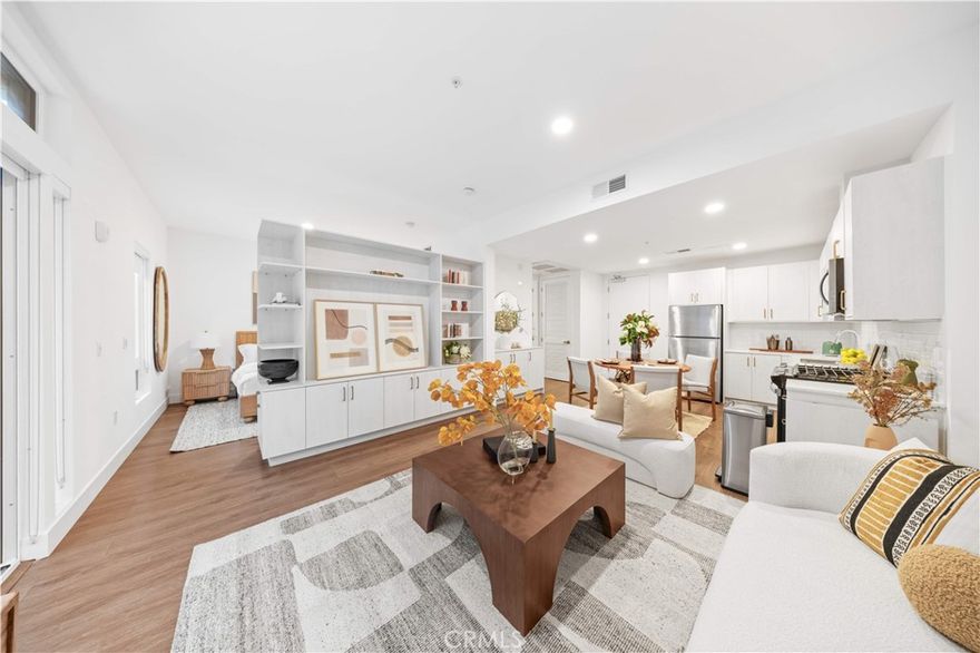 This unit features a large outdoor garden! MW Lofts Pasadena represents the pinnacle of modern urban living in one of Southern California’s most desirable locations. For sale for the first time, this brand new condominium project features 115 units! Unit 222 is a studio, 1 bathroom floor plan with a huge north facing garden. Upon entry, the spacious kitchen opens into a great room with direct access to the enormous outdoor area. The primary bedroom is private and perfectly partitioned, with a walk-in closet and direct access to the bathroom. Laundry is included and in-room. Window shades included. 1 parking spot included. 

This sophisticated condominium combines cutting-edge design with refined elegance, offering spacious, open-concept floor plans, high-end finishes, and panoramic views of the surrounding city and mountains. Each residence artfully crafted with premium materials and expansive windows that flood the interiors with natural light. Residents of MW Lofts enjoy exclusive amenities, including controlled access, a state of the art fitness center, private rooftop lounge, and terrace, all in close proximity to Pasadena’s finest dining, shopping, and cultural landmarks