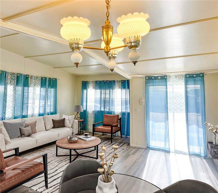 Located in the desired 55+ Sierra Dawn Estate. Close to the main street of Florida Ave where the hemet shopping mall, grocery stores, banks and different restaurants are situated.  You OWN the land! You will never feel bored living in this community because the five club houses offering tons of activities. swimming pools, shuffle boards, bingos ect.  You can also enjoy watch over 200 chanels free calbe TV if you do not want to go out.

The owner did a lot of upgrades on this property.  Repiped the hot and cold waterline.  Removed two wall AC units, recovered the walls and installed a new centrall AC system.  Removed the wall oven and put a stove and oven combo.  Installed a new sink with new faucet ect.  Because the owner did a lot of improvements, no more repairs. Sold as is. Cash only.