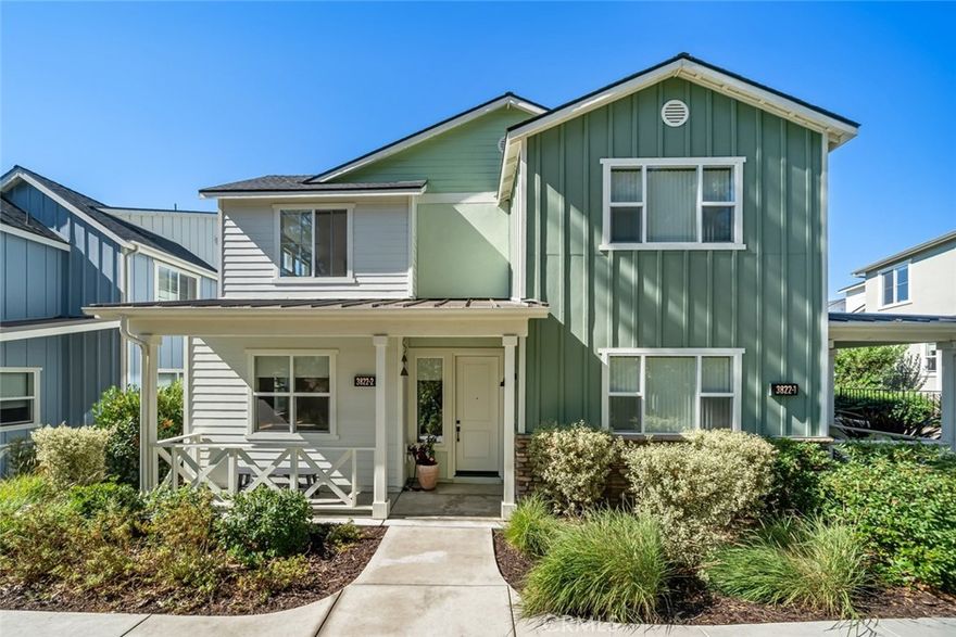 Nestled along a tranquil wooded creek, this beautifully upgraded townhome offers modern comfort and natural serenity. Built in 2021, the residence showcases clean contemporary design, an all-electric energy-efficient layout with owned solar, and a thoughtful connection between indoor and outdoor living.
The main level features an open concept living area filled with natural light and framed by peaceful creekside views. Luxury vinyl plank flooring, customized lighting, and picture windows create a refined atmosphere throughout. The kitchen is stylish and functional, complete with quartz countertops, subway tile backsplash, wood-grain shaker cabinetry, and premium GE stainless steel appliances, including a Café French door refrigerator and induction range. An island with pendant lighting and counter seating adds convenience and charm, while the adjacent dining area opens to a covered and enclosed patio, ideal for morning coffee or evening relaxation.
Upstairs, the spacious primary suite enjoys soft natural light, a walk-in closet, and a beautifully finished en suite bath with a double-sink vanity, frameless glass shower, and black plumbing fixtures. Two additional bedrooms provide flexibility for guests or a home office, complemented by a full hallway bath and a dedicated laundry room with tile flooring and built-in cabinetry.
Additional highlights include 9-foot ceilings, 8-foot interior doors with black hardware, an EV-ready two-car garage, under-stair storage, and forced air heating and cooling. With its modern efficiency, owned solar system, and peaceful setting along the creek, this home offers style, sustainability, and San Luis Obispo’s signature natural beauty.