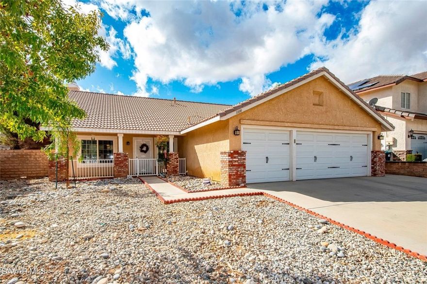 COME SEE THIS LOVELY RANCHO VISTA SINGLE STORY HOME WITH $100,000 IN UPGRADES! High Ceilings, Open/Great Room Concept Floorplan, Custom Designed and Built Cabinets, Granite Countertops, Plantation Shutters throughout, New Fixtures, Ceiling Fans, New Landscape and Hardscape and much more! You'll love walking into the Large Open Great Room with the Living Space around the Chef's Kitchen, Perfect for Family Living. The Kitchen Features Lots of Gorgeous Wood Cabinets - Natural Doors on White Frames with Pull Outs, a Roomy Pantry, a Huge Center Island with a Breakfast Bar on 2 Sides, a deep Farm Sink and a Breakfast Nook. Also there is Laminate Wood Flooring in Kitchen that extends into the Hallway. Both Bathrooms also feature the same Custom Cabinets with Rich Granite Countertops. The Master Bedroom is large and has a Walkin Closet. The Master Bathroom Features an Oversized Tub. Secondary Bathroom has an Oversized Shower with Designer Tile. There are extra Linen Cabinets in the Hallway as well as Cabinets in the Laundry Room. You can never have too much storage! There is a finished 3 Car Garage with Insulated Garage Doors. The Covered Patio spans the back of the house and is great for the family and for entertaining. Both Side Yards are concrete for clean and easy maintenance. And this home is in desired Rancho Vista School District. For Commuters, the Freeway is minutes away. Don't miss this one!