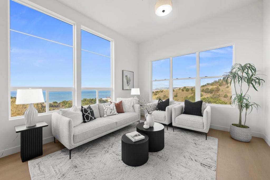 Welcome to Pacifica Heights - Where Luxury meets Serenity! Each residence has been meticulously designed with modern architecture, spacious layouts, and energy-efficient features, ensuring a comfortable and environmentally responsible lifestyle. 803 Fassler: Highlighted by an open kitchen with large island and pantry area. The kitchen opens and flows seamlessly into the great room, providing flexibility to arrange your living and dining areas. An additional powder room on the main level is perfect for guests. Luxurious primary bedroom with sliding door to a private patio area and en-suite bath with a large walk-in closet. Primary bathroom featuring double vanities, freestanding tub, and separate shower. Second bedroom downstairs with en-suite bath and private patio. Additional features include in-unit laundry and attached two car garage. Prepare to be captivated by the awe-inspiring beauty of the Pacific Coastline. Residents at Pacifica Heights are treated to breathtaking ocean and canyon views. You'll wake up to the serenity of the coast and spend evenings on your private patio, savoring the coastal breeze. This is now Pacifica's finest address!