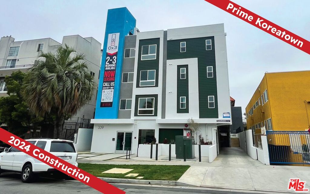 The subject property is a luxury, brand new construction, 15 unit apartment complex located in the highly desirable Koreatown submarket of Los Angeles. Ideally situated on Oxford Ave, one block east of Western Ave between 3rd and 4th St, just 3 blocks from the Wilshire/Western Metro Station. This 2024 constructed building has pristine units, an incredible unit mix and an unrelenting rental demand by the strong demographics. The property boasts nine 2 bedroom, 2 bathroom units and six 3 bedroom, 2 bathroom units. Two units are affordable restricted (doesn't preclude you from renting to Section 8 buyer to verify). The property is currently in lease-up. Koreatown's central location, proximity to major job hubs, and diverse array of culinary, entertainment, and cultural options are key draws for renter demand. The area is increasingly evolving into a self-contained neighborhood, where residents can live, work, dine, and play without a car. The densely populated location ensures expeditious lease up and the luxurious units allow for tenant comfort and investor stability. The area has undergone a major economic renaissance during the past couple of decades with development as the driving force. The new apartment and mixed-use developments in the immediate area have provided an overwhelming increase in the demand for high end rental units and retail. The building offers 13 parking spaces and has a rooftop deck. All units have washer and dryers, central air and heat as well as all the modern conveniences of living in a brand new building.