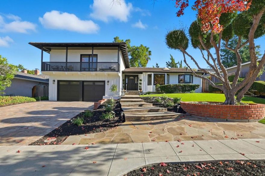 Beautifully remodeled 5-bedroom, 3.5-bath home tucked away on a quiet cul-de-sac in the highly desirable Almaden Country Club neighborhood. This stunning 2,790 sq. ft. residence on a 8,400 sq. ft. lot showcases exquisite craftsmanship and designer finishes throughout, including new luxury vinyl, porcelain, and marble tile flooring, custom Old-World wall texture, and premium Sherwin-Williams paint. The chefs kitchen features hardwood cabinetry, quartz countertops, a professional ZLINE appliance suite with 48" dual-fuel range, Miele dishwasher, pot filler, and a custom beverage center with dual wine and drink refrigerators. All bathrooms are completely remodeled with custom vanities, quartz counters, LED mirrors, glass enclosures, Toto toilets, and Bluetooth-enabled fans. Smart-home upgrades include LED lighting, Ring security, Baldwin smart locks, multi-zone Carrier HVAC, EV charger, and two solar systems (Sunrun & Enphase). Lush landscaping with Rachio irrigation and new drip systems complete this exceptional home. Top-rated Williams Elementary, Bret Harte Middle & Leland High schools. A true Almaden Country Club area gem!