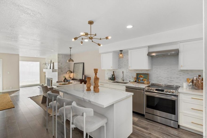 Welcome to 1913 Alga Rd Unit A, a beautifully updated La Costa townhome offering light-filled living, modern finishes, and unbeatable community amenities. The open-concept layout features vaulted ceilings, a cozy fireplace, and a refreshed kitchen with ample storage and stainless steel appliances. Enjoy seamless indoor-outdoor living with a peaceful front patio and an upstairs balcony off the primary suite. The spacious primary bedroom includes an en-suite bath and serene views, while the secondary bedroom is perfect for guests, an office, or a nursery. Additional conveniences include in-unit laundry and a private one-car garage. Located in a resort-style community featuring two pools, two jacuzzis, three saunas, two BBQ areas, a tennis court, and pickleball courts, you’ll enjoy a true Southern California lifestyle. All just minutes from top-rated schools, La Costa Town Square, beaches, restaurants, golf, and scenic trails.