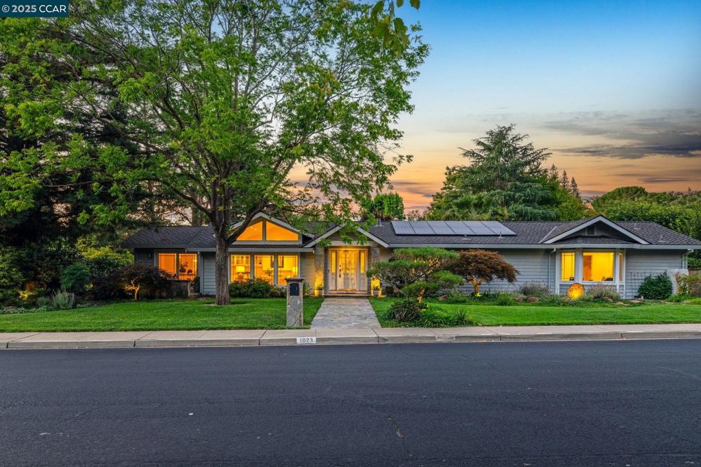 Outstanding updated single story home located in the wonderful White Gate Community. Private haven where summer barbeques turn into stargazing evenings. Pool and spa have been redone and the landscaping adds to a wonderful backyard. Enjoy the delicious organic vegetables, berries, plus herb garden. Refinished hardwood floors in entry, hallway, family room, kitchen and eating area. Primary bathroom has been remodeled with a lovely spa tub for relaxing. Huge walk-in closet 4th bedroom has its own bathroom, sitting area, and would be perfect for extended family, au-pair or guests. Updated kitchen is open to the family room with lots of cabinets and cozy eating area plus center island. Extra large 2 car garage with built-in cabinets. 37 solar panels on the roof plus aTesla backup battery all owned for your comfort and small electric bill. Walk to the local Oak Hill Park plus Monte Vista High School. Bus service to Elementary and Middle school. 3 miles to 680 freeway and downtown Alamo. Don't miss this special home. It is ready for its next story......Maybe yours OPEN 8/24/2025 FROM 1:00 TO 4:00