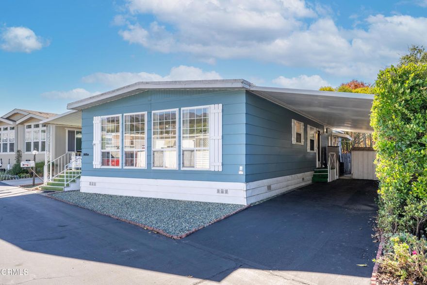 Welcome to this beautifully maintained home located in a sought-after 55+ community, where comfort, convenience, and views come together.This residence offers a spacious floorplan with both a large living room and family room, ideal for entertaining or everyday living. Recent updates include newly installed carpet, freshly painted interior, updated windows, and a newer dishwasher, ensuring a bright and inviting atmosphere throughout. The primary bedroom is generously sized, with an en-suite bathroom featuring a shower, while the guest bathroom includes a shower/tub combination. Enjoy mountain views from the large front porch, perfect for relaxing outdoors.Additional highlights include an upgraded electrical panel, water softener system, forced heating and air, and the convenience of an included washer, dryer, and all appliances. The property also features a spacious backyard and a storage shed.Residents of this community enjoy access to excellent amenities, including a pool, spa, clubhouse, and RV storage. Ideally located near hiking trails, shops, restaurants, and the Ojai trolley stop, this home offers the best of Ojai living.