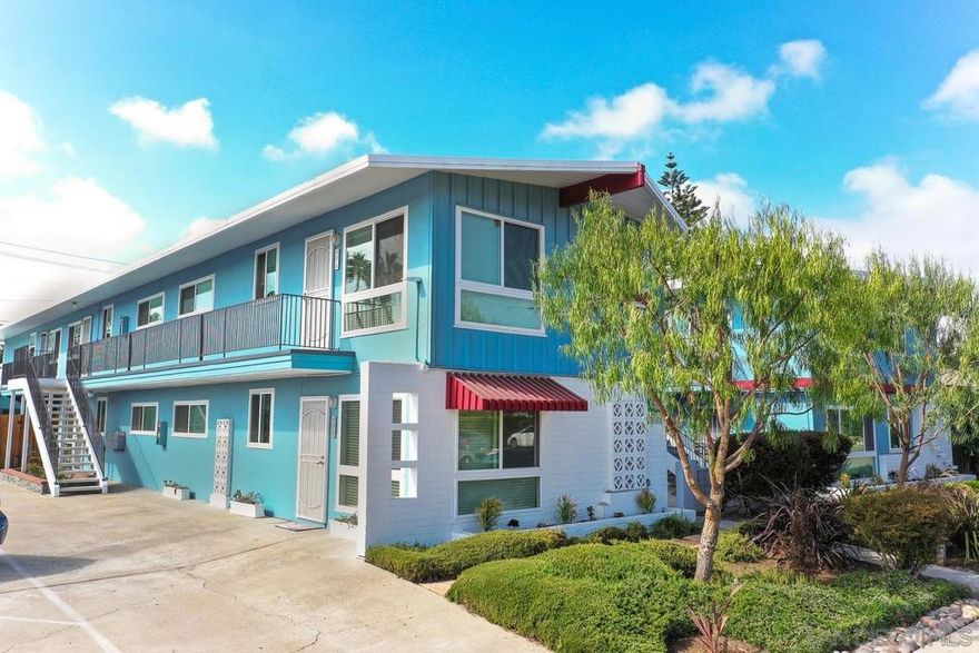 14 units with a great unit mix - 8 2br/1ba and 6 1br/1ba.  Close to the beach and easy access to the 5 freeway.  Most units have been renovated.  Laundry is owned.  Possible ADU potential.  Pride of ownership.   2 Full parcels in Pacific Beach - 424-111-13-00 and 424-111-12-00 Sellers are CA Licensed RE agents.