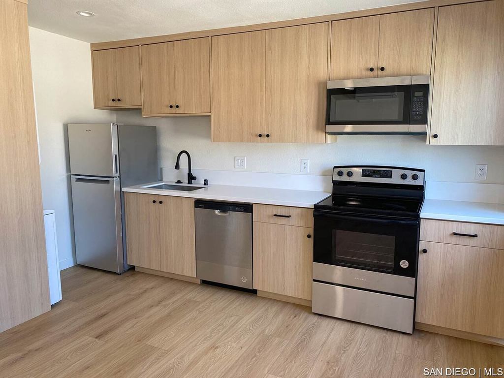 MOVE IN SPECIAL - 1/2 off your first month's Rent - move in by Oct. 1. Newly renovated (2024) 2 bedroom and 1 bath designer apartment in North Park Easy access to the 805 and 8. New Luxury vinyl plank flooring, paint, doors, lighting, kitchens and baths. Enjoy this oasis of bright and warm living. Spacious and sunny with designer finishings. Your home includes in suite washer and dyer, air conditioning, dishwasher and garbage disposal. Additional storage with linen closet and coat closet and oversized vanity. Full size dishwasher and range and microwave. Utilities not included. SDGE (electric) paid by tenant; 95/month for water, sewer, gas and trash paid with rent. (65 for single occupancy). AT&T or Cox for internet (paid by tenant). Small complex owned and operated by local company. DEPOSIT: 1 month's rent APPLIANCES: Stove, Refrigerator, Microwave, Washer and Dryer AIR CONDITIONING: Yes. UTILITIES INCLUDED: None PET RESTRICTIONS: Pets are allowed with 25/mo pet rent. 2 pets max. Pet deposit (non-refundable) - 500 If you are applying with an emotional support animal or service animal, please provide the corresponding documentation. AVAILABLE: NOW! HOW TO APPLY: RENTAL CRITERIA: -High Credit Score -Collective household income 2.5 times the monthly rent -No prior evictions. -No balance owing past or present to: Utility company, or property manager. -No excessive late payments to the previous landlord or on credit report. -No recent criminal activity within the past 6 years. -Security Deposit is required to be paid in full within 24 hours of receiving approval notification. -