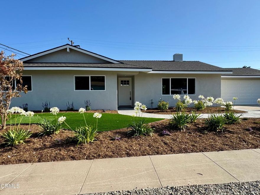 Discover this stunningly remodeled three-bedroom, two-bathroom home that combines modern elegance with thoughtful functionality. From the moment you arrive, you'll be captivated by the immaculate curb appeal that showcases brand-new finishes throughout. Both front and back yards boasts fresh landscaping and hardscaping, complemented by new windows, doors, roofing, exterior paint, and lighting all meticulously designed to create a welcoming facade.Step inside to be greeted by a beautifully updated interior featuring wood-like flooring, refined wood trim, and stylish interior doors. The kitchen is a showstopper, with craftsman cabinetry, quartz countertops, high-quality tile accents, and sleek, updated appliances. The bathrooms echo this attention to detail with new vanities, exquisite fixtures, and tasteful tile work. A neutral yet sophisticated color palette of fresh interior paint ties it all together, creating a cohesive and inviting atmosphere enhanced by updated lighting throughout.Beyond the aesthetics, this home offers peace of mind with its comprehensive infrastructure updates. The plumbing supply lines, from the meter to every corner of the home, are brand new, including a state-of-the-art tankless water heater. Plumbing drain lines, from under the slab to the street, have also been fully replaced. The electrical system, including the panel, wiring, switches, outlets, and lighting, has been modernized for safety and convenience. Additionally, new heating and air conditioning units ensure year-round comfort.Nestled in a serene setting, this property offers the perfect blend of convenience and tranquility. Located near schools, shopping centers, restaurants, and major freeways, it also features a newly finished, lushly landscaped backyard yet still offers plenty of room for a sparkling pool, a cozy ADU, and many other possibilities.Don't miss this opportunity to own a home that seamlessly combines contemporary design, thoughtful upgrades, and unbeatable location. Schedule a showing today and fall in love with your future home!