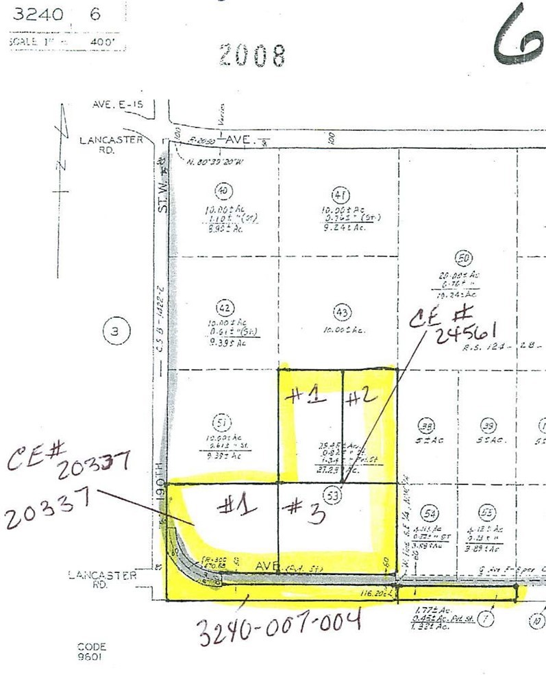 28 acres of the finest land in the wester Antelope Valley. Split into 6 parcels ranging in size from 1.25 acres to 8.6 acres. Buy one or buy all 28 acres. This is level land with frontage on Lancaster Rd (F-8) and on 190th Stw. Both are paved roads with overhead power. Just west of the California Poppy reserve. Just southeast from the 10,000 acre Fort Tejon Ranch.