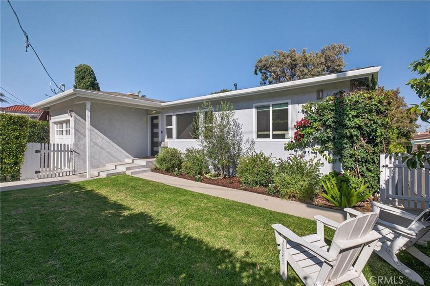 Welcome to this warm and inviting single family home located in North Redondo’s Golden Hills. Walkable to the highly sought-after and locally renowned Jefferson Elementary School. Set on an oversized lot, twice the size of many neighbors', this property has a true commodity, a rare large, flat backyard—perfect for play, gardening, or future possibilities, plus a flat and usable private front yard. Inside, the home has updates aplenty, with 3 bedrooms and 2 bathrooms, including a huge primary suite. You have to see to believe just how large it is. This unique floor plan includes both a living room on the main level, and a family room downstairs, providing flexibility for both everyday living and entertaining. Built-in cabinetry and storage closets throughout offer a place for all your stuff - an organizer's dream. With the entire home renovated in 2018, this home offers modern comfort and design features, including Milgard doors and windows, and an upgraded 200A electrical panel with EV charging. The updated kitchen and main living areas reflect an open design with recessed lighting, central heat and air, and direct access to a large (~400 sf) deck, perfect for grilling and outdoor gatherings, perched atop your private sanctuary of flora and citrus trees. The home also enjoys a private front yard with mature hedges for privacy, a welcoming white picket fence, and an updated garage door, adding to its curb appeal. Located on one of the best streets in the Golden Hills, just a short walk to Hermosa Beach and the Pier, this is a truly family-friendly home with space, charm, and an unbeatable location in the heart of the South Bay.