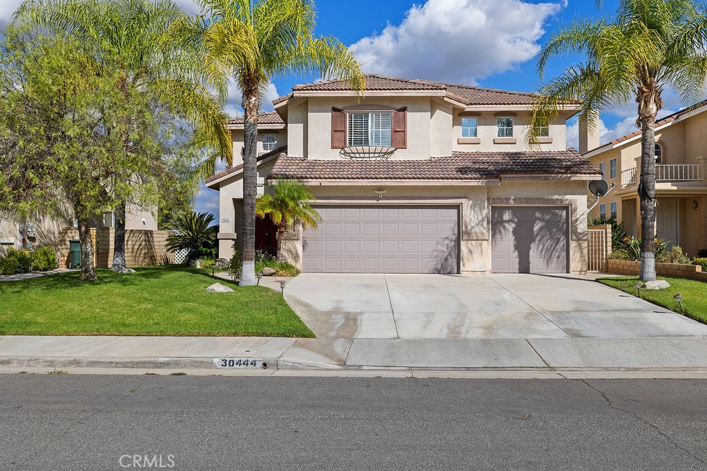 **Must-See Star Canyon Residence in Hillcrest**
Welcome to 30444 Beryl Place, a stunning home in the highly desirable Hillcrest community. This residence showcases over 2,800 square feet of elegant living space, offering 5 spacious bedrooms and 3 bathrooms, perfectly designed for both comfort and style.
Upon entry, you are greeted by an impressive 20-foot ceiling in the formal living room, creating a sense of grandeur and sophistication. The home features a formal dining room that seamlessly connects to a gourmet kitchen complete with a free-standing Viking Professional range, center island, breakfast bar, and cozy breakfast nook. The kitchen flows effortlessly into the expansive family room with fireplace, providing an ideal setting for gatherings and entertaining. The first level is complete with a large laundry room featuring ample cabinetry for storage.
Ascending the graceful curved staircase, you’ll find the light-filled primary suite, accessed through elegant double doors. The retreat boasts dual walk-in closets and a spa-inspired bathroom with a frameless glass walk-in shower, soaking tub, dual vanities, and tile flooring. Four additional generously sized bedrooms provide plenty of space for family, guests, or a home office.
The backyard is a true entertainer’s paradise, designed for relaxation and leisure. Take in panoramic hillside and valley views while enjoying sunny days by the pool. A spacious driveway and three-car garage provide ample parking and convenience. No HOA or Mello-Roos !!