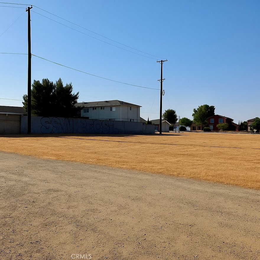 Development Opportunity! Prime Corner Lots in Palmdale! Don’t miss this chance to acquire three contiguous corner lots totaling 20,404 sq. ft. offering excellent street frontage and strong development potential. According to the City of Palmdale Planning Department, the site supports mixed-use development, including commercial and residential units under the Urban Core T-6 zoning designation. All utilities available at the street. Land survey and topography completed. Conveniently located near Palmdale Metro Link, City Hall, shopping centers, and the 14 Freeway.

Buyers are encouraged to perform their own due diligence with the City of Palmdale to confirm approved uses and development guidelines.