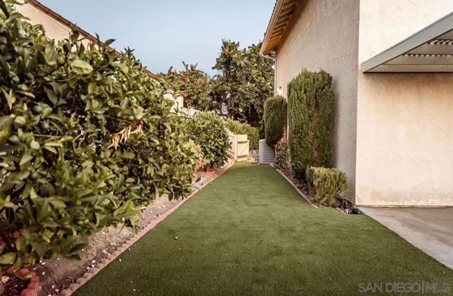 This beautiful 2,100 sq ft, 4-bedroom, 2-bath home is Mediterranean in style and offers a nice open layout. Located on a quiet cul-de-sac with no through traffic. New flooring, new paint, newer stainless kitchen appliances, A/C, a fireplace, and a 2-car garage. Landscaping and gardening services paid by landlord with producing fruit trees in back. Enjoy views of Mission Trails Park and Cowles Mountain and a short walk to restaurants, shopping, Cowles Mountain hiking trail, and Mission Trails Park. Owner pays for gardening services. Renter pays for cable, internet, gas & electric, and water. Deposit and first month's rent due at signing of rental contract. No smoking and no pets.  Owner pays for gardening services. Renter pays for cable, internet, gas & electric, and water. Deposit and first month's rent due at signing of rental contract. No smoking and no pets.