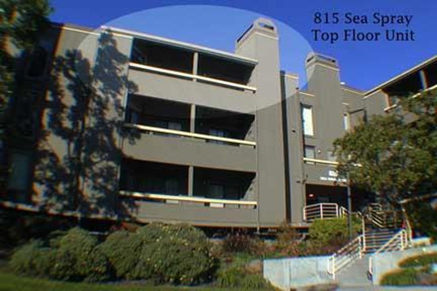 Top floor, spacious, light filled large unit in Great condition! 2 BR 2 BA including private in-unit laundry room with washer & dryer, LR with fireplace, Dining area, large primary bedroom and bath suite, lots of closets & storage, renovated kitchen and baths and huge balcony with pleasant views in a quiet location. Added features are assigned parking in the gated garage and complex amenities of pool, tennis courts & rec room. Close to waterways, shopping, train station, major freeways, dining, recreation, parks and SFO. Don't miss this Beauty!