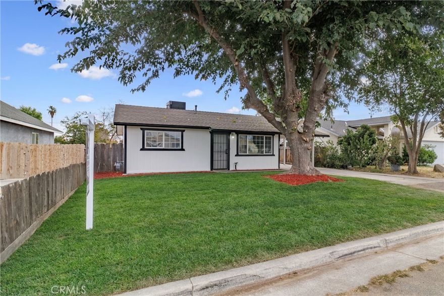 Welcome to this beautifully remodeled 2-bedroom, 1-bath home in Merced—an excellent opportunity for buyers seeking modern updates, ample outdoor space, and investment potential. Set on an approximately 9,500 sq ft lot, this move-in-ready home features a new HVAC system, fresh interior/exterior paint, new flooring, an upgraded kitchen and bath, and a newly landscaped front yard. The large lot offers room for future possibilities—such as an Accessory Dwelling Unit (ADU) or a small junior/mini ADU (buyer to verify with the City). Seller offering $10,000 credit towards buyer's closing costs or a 2-1 interest rate buy down! Conveniently located near schools, parks, and minutes from the freeway. Don’t miss your chance—schedule a showing today!