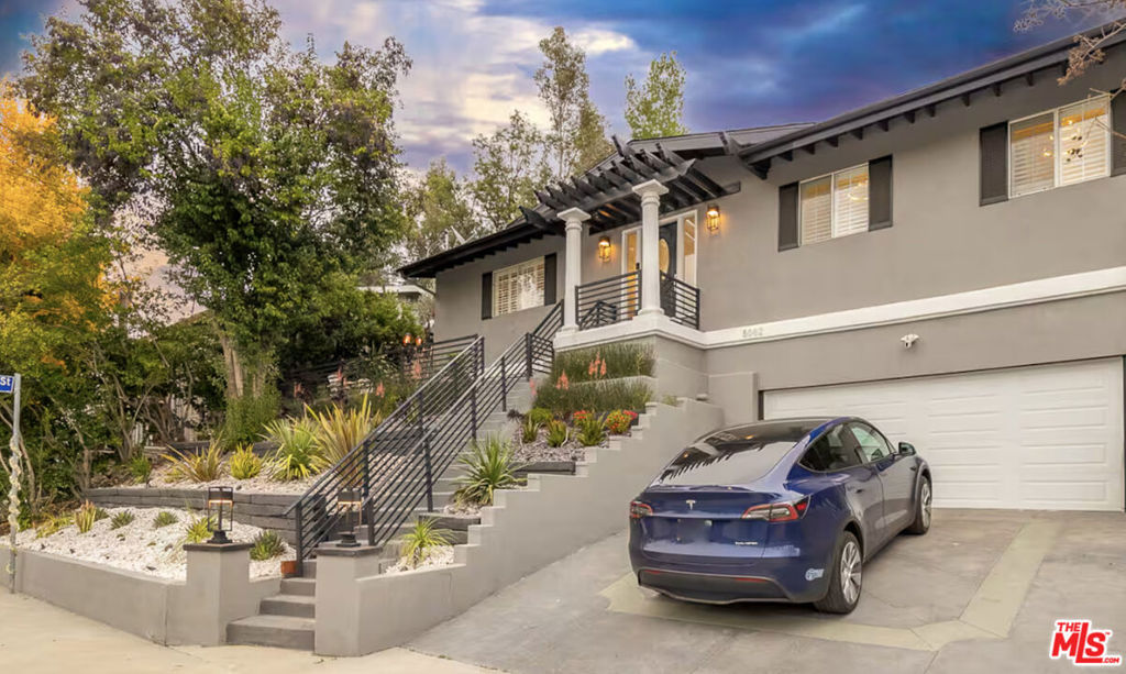 Step into this beautifully renovated and fully furnished 3-bedroom, 2-bath home in the heart of Woodland Hills. The house offers a two-car garage with direct access to the home, Tesla Charger, and a private backyard with a built in BBQ area and a hot tub. Inside, the primary bedroom features a king bed, an en-suite bathroom with a double stand up shower and direct access to the backyard. The second bedroom is thoughtfully designed with a Murphy bed and built-in desks, ideal for a home office or guest space. The third bedroom includes a queen bed and smart TV. Designed as a smart home, you can easily control lights and technology throughout using Alexa or Google Home. Flexible lease terms available contact us to discuss options!
