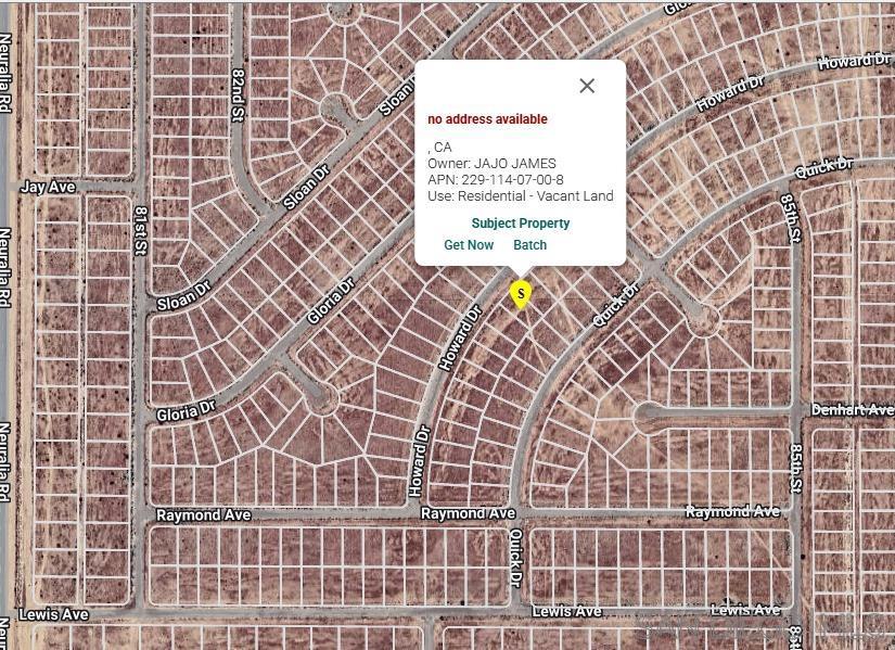 Great opportunity to own 10,454 Square feet vacant lot In California city. (Total of 5 available LOTS for sale each one is for $5,000 except one is for $10,000)