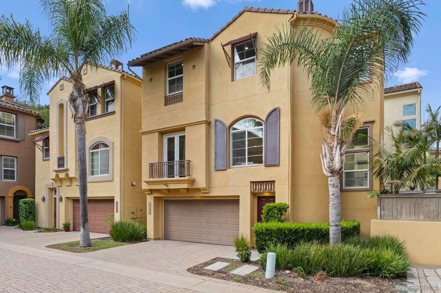 Situated in the gated Escala community, this Italian-inspired detached Villas home offers style, comfort, and modern efficiency. The interior features new quartz kitchen counters, new carpet, and wood floors in the main living areas, all complemented by large windows that fill the home with natural light. Recent upgrades include solar (leased) and a newer HVAC system, ensuring year-round comfort and energy savings. A private yard area provides the ideal outdoor retreat. Enjoy resort-style amenities including a pool, spa, fitness center, playground, and tennis courts, all in a centrally located in Mission Valley  close to shopping, dining, beaches and major freeways.