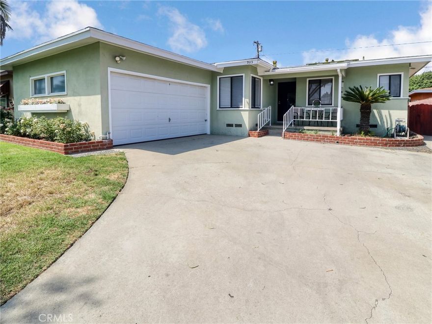 Charming Bellflower Home with Updated Kitchen and Expansive Backyard!



Welcome to 9513 Prichard St, a delightful 3-bedroom, 1.5 bathroom single-family home located in a desirable Bellflower neighborhood on a cul-de-sac street. This well-maintained residence offers 1,256 sq ft of comfortable living space on a generous 5,936 sq ft lot.



Step inside and be greeted by a bright and airy atmosphere. The updated gourmet kitchen is a true highlight, featuring stylish grey  and white cabinetry and modern hardware. The spacious living room provides a welcoming area for relaxation and gatherings. The home features three generously sized bedrooms, each offering ample closet space. Enjoy the convenience of two bathrooms. The expansive backyard is an outdoor oasis perfect for entertaining and enjoying the California sunshine. A large covered patio provides ample shade and space for outdoor dining and lounging. The yard also features lush grassy areas and mature landscaping. Additional highlights include a 2-car detached garage and a long driveway offering abundant off-street parking, perfect for multiple vehicles or RV access. Lots of amenities like restaurants and grocery stores just a few minutes away. St. John Bosco High School is close by as well.